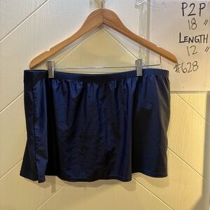 Christina Blue Navy Swim Skirt Bikini Bottom Mid Rise Modest‎ Beach Vacation 16